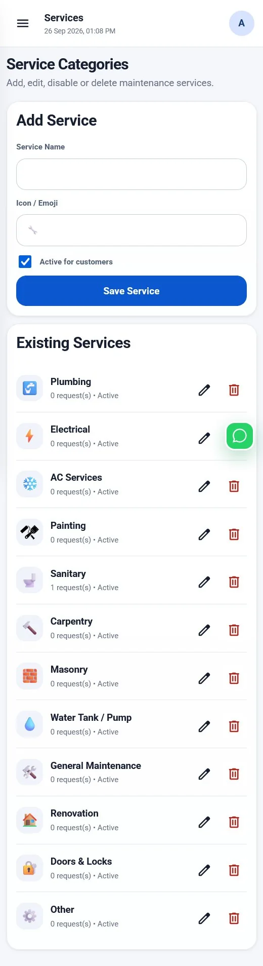 Luminary: Service categories