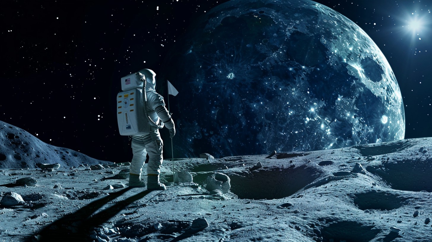 Astronaut exploring a future digital frontier