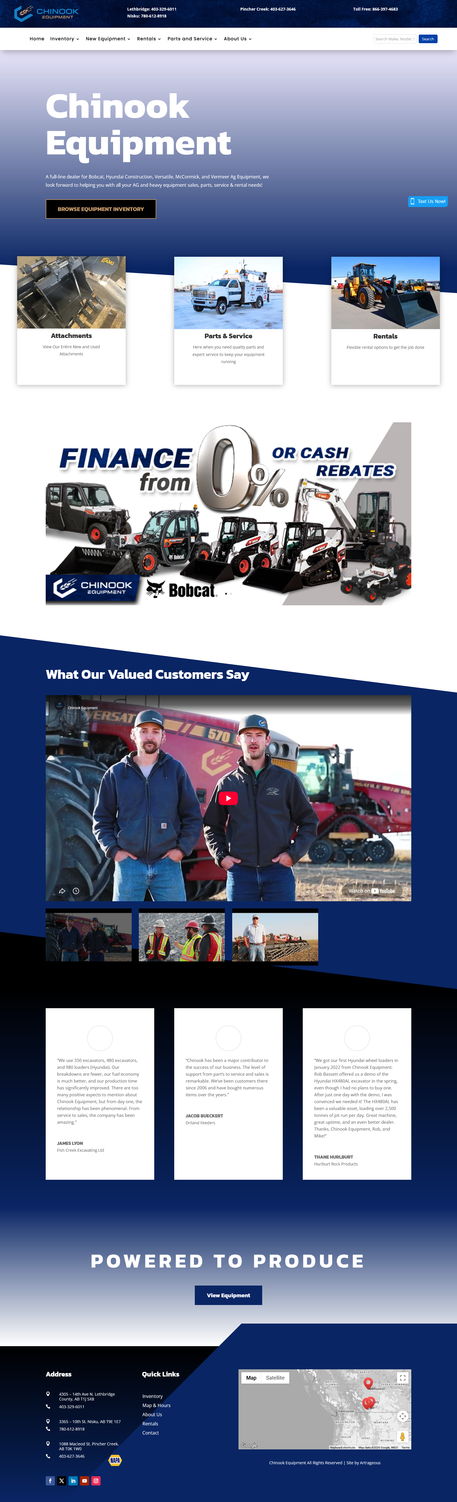 Chinook Equipment website preview