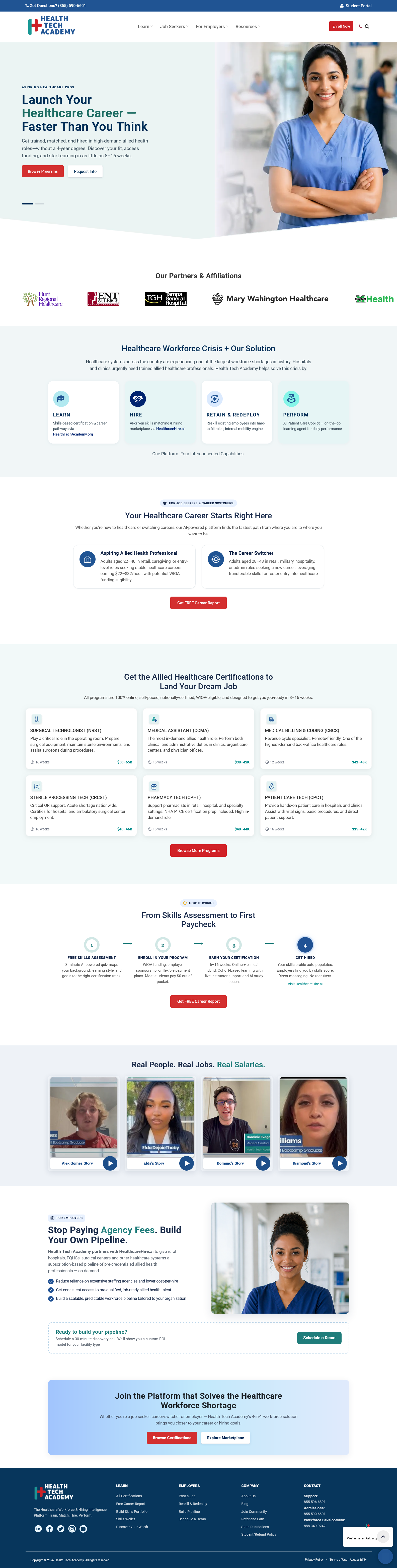 Health Tech Academy website preview