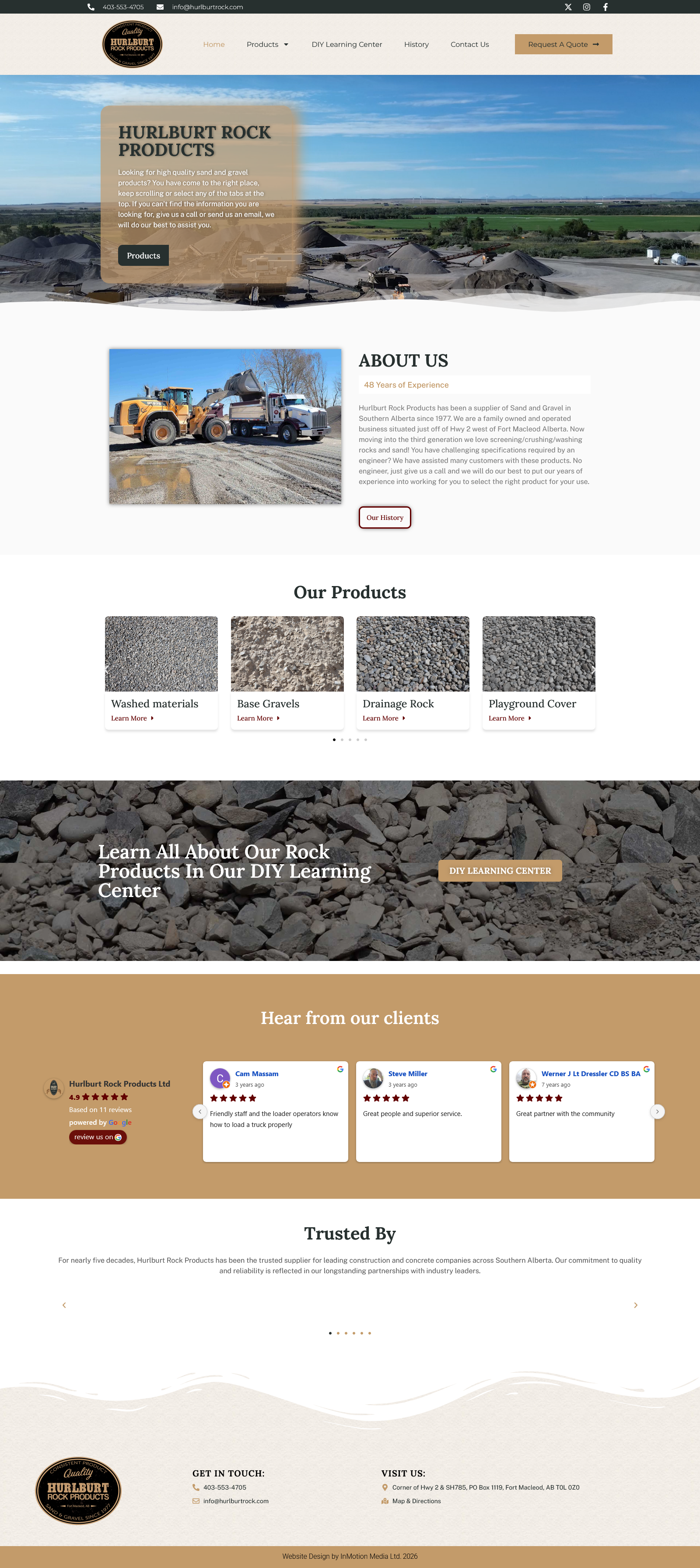 Hurlburt Rock Products website preview