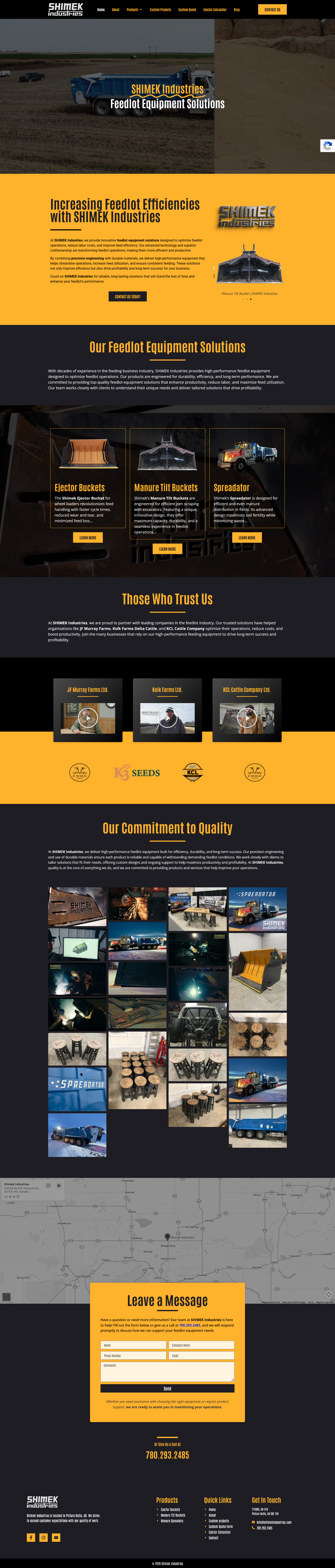 Shimek Industries website preview