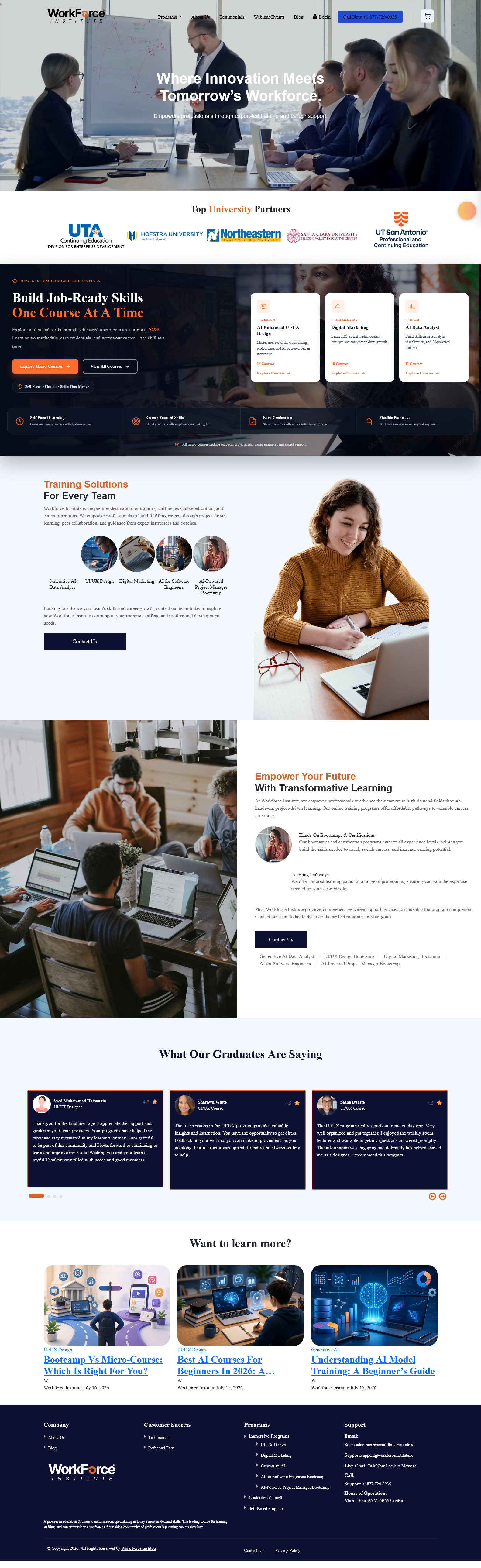 WorkForce Institute website preview