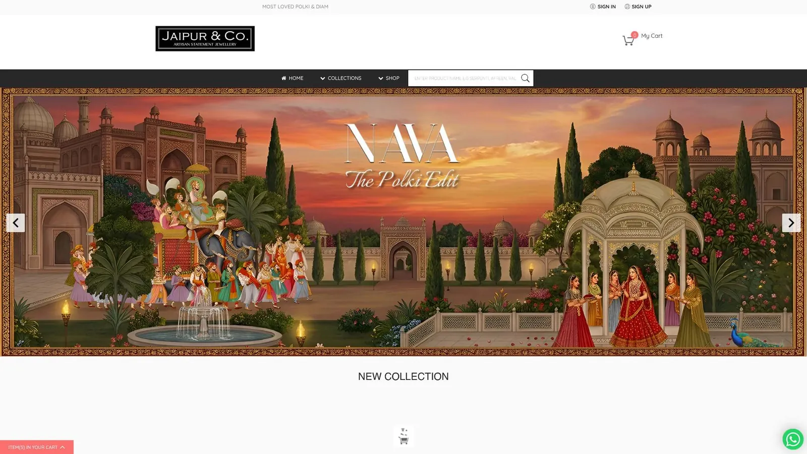Jaipur & Co. website home page