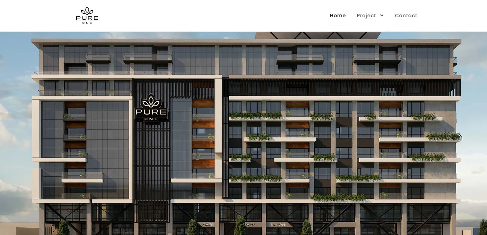 Pure One website home page